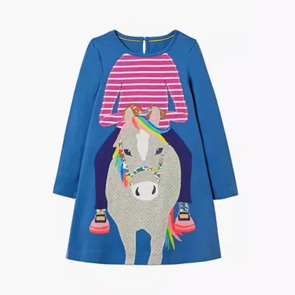 Mini Boden Other - Mini Boden Horse Riding Applique Dress tromp l’oile illusion tunic